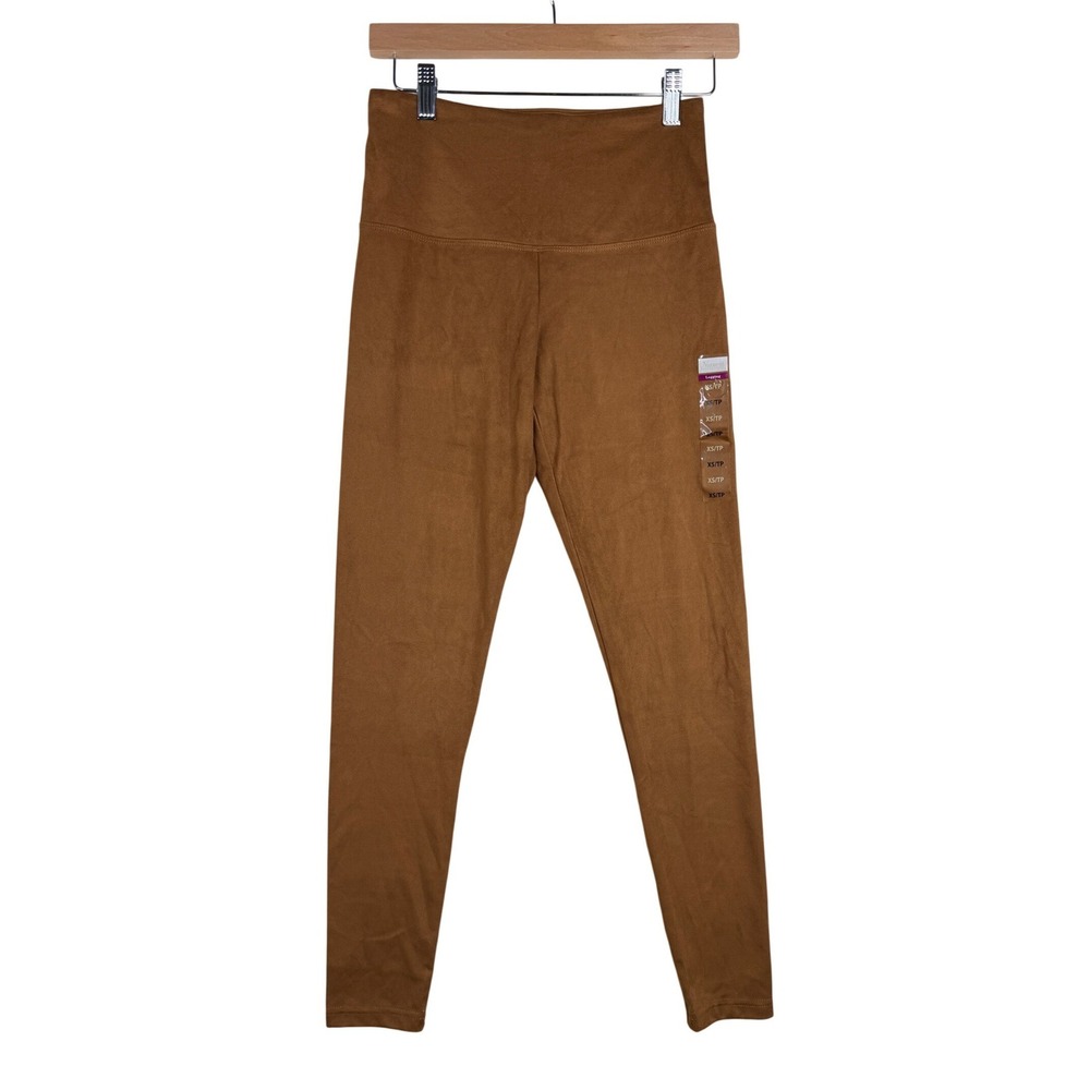 NWT Natural Reflection Women's Tummy Control Leggings size XS Tan Brown